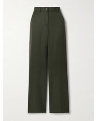 Veronica de Piante - Avery Grain De Poudre Wool Wide-Leg Pants - Lyst