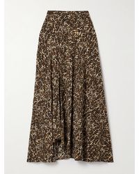 Isabel Marant - Sakura Asymmetric Leopard-Print Stretch-Silk Skirt - Lyst