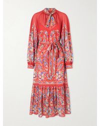 Etro - Floral-Print Chiffon Midi Dress - Lyst
