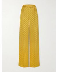Gucci - Satin-Jacquard Straight-Leg Pants - Lyst