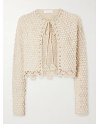 Rabanne - Embellished Crocheted Cotton Cardigan - Lyst