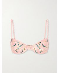 Agua Bendita - Magdalena Promesa Embellished Floral-Print Bikini Top - Lyst