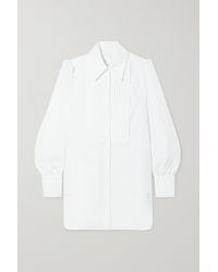 Erdem The Tux Pleated Embroidered Cotton-poplin Shirt - White