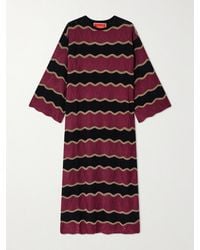 La DoubleJ - Striped Cotton-Blend Midi Dress - Lyst
