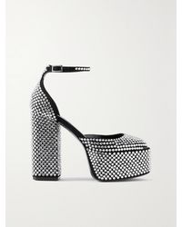 Paris Texas - Dalilah Crystal-Embellished Suede Platform Pumps - Lyst
