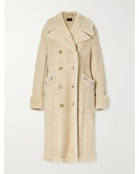 Simone Rocha - Embellished Double-Breasted Shearling Coat - Lyst