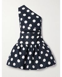 Patou - One-Shoulder Polka-Dot Faille Mini Dress - Lyst
