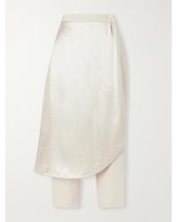 Maria McManus - Layered Wrap-Effect Satin Straight-Leg Pants - Lyst