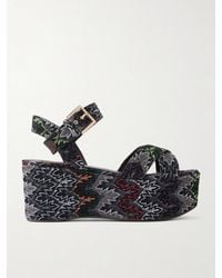 Missoni - Julia Striped Woven Platform Sandals - Lyst