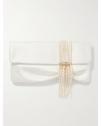 Jimmy Choo - Zandra Clutch Aus Satin Mit Perlen - Lyst