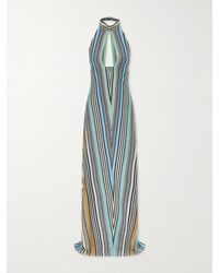 Missoni - Striped Metallic Crochet-Knit Maxi Dress - Lyst