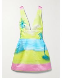 Brandon Maxwell - Printed Silk-Satin Mini Dress - Lyst