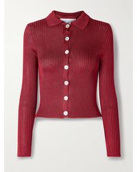 Calle Del Mar - Cropped Ribbed-Knit Cardigan - Lyst