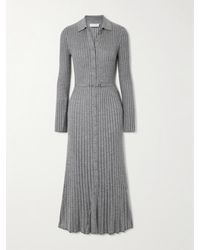 Gabriela Hearst - Tenes Belted Ribbed Silk And Cashmere-Blend Midi Dress - Lyst