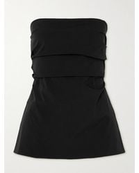 St. Agni - Strapless Tie-Back Ruched Cotton-Blend Top - Lyst