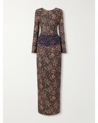 Dries Van Noten - Floral-Print Crepe Midi Dress - Lyst