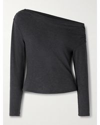 STAUD - Philomena One-Shoulder Draped Modal-Blend Jersey Top - Lyst