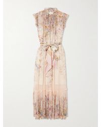 Zimmermann - Rebellion Tie-Detailed Ruffled Printed Chiffon Maxi Dress - Lyst