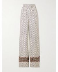 Loro Piana - Valerio Printed Silk-Twill Wide-Leg Pants - Lyst
