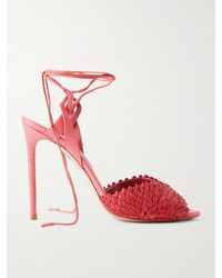 Aquazzura - Rio Flirt 105 Raffia Sandals - Lyst