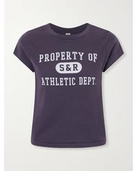 Sporty & Rich - Printed Garment-Dyed Cotton-Jersey T-Shirt - Lyst