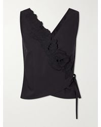 SIR. - Klara Broderie Anglaise Cotton Wrap Top - Lyst