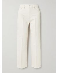 Mother - The Rambler Zip Ankle Cropped Straight-Leg Jeans - Lyst