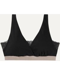 Six Florence Stretch-cotton And Leavers Lace Maternity Bra - Black