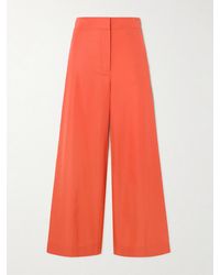 JOSEPH - Thurlow Silk And Cotton-Blend Wide-Leg Pants - Lyst