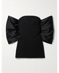 Monot - Trägerloses Minikleid Aus Cady Mit Schleife Aus Charmeuse - Lyst