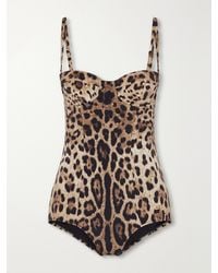 Dolce & Gabbana - Cutout Leopard-Print Underwired Swimsuit - Lyst