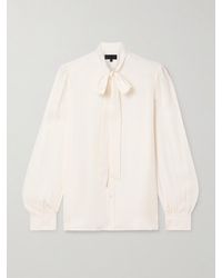 Nili Lotan - Carina Pussy-Bow Silk-Chiffon Blouse - Lyst