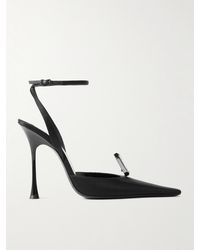 Saint Laurent - Harlow Crystal-Embellished Satin Pumps - Lyst