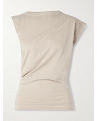 Agolde - Beth Draped Organic Cotton-Jersey T-Shirt - Lyst