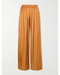 Isabel Marant - Nolia Pleated Satin Wide-Leg Pants - Lyst