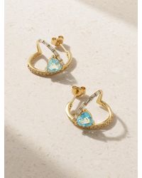 Mateo - 14-Karat, Topaz And Diamond Earrings - Lyst