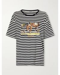 Bode - Rodeo Printed Striped Cotton-Jersey T-Shirt - Lyst