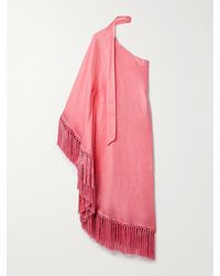 ‎Taller Marmo - Arno One-Sleeve Fringed Linen-Blend Gown - Lyst