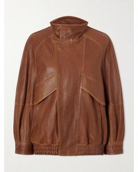 Nour Hammour - Ariste Oversized Paneled Leather Jacket - Lyst