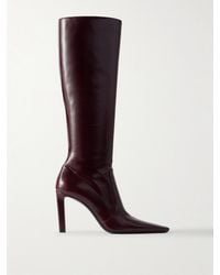 Saint Laurent - Francoise Glossed-Leather Knee Boots - Lyst