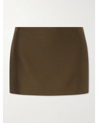 KHAITE - Jett Wool And Silk-Blend Cady Mini Skirt - Lyst