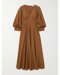 Max Mara - Pedaggi Paneled Cotton Midi Dress - Lyst