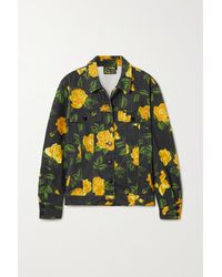 Richard Quinn Floral-print Denim Jacket - Yellow