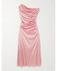 STAUD - Phare Midikleid Aus Einer Seidenmischung Mit Falten - Lyst