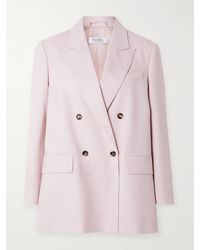 Max Mara - Ombrosa Double-Breasted Wool, Mohair And Silk-Blend Blazer - Lyst