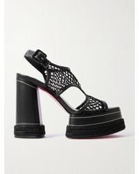Christian Louboutin - Sandales Plates-Formes En Résille Et En Cuir Almeja 130 - Lyst