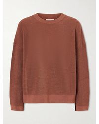 Brunello Cucinelli - Metallic Open-Knit Cotton-Blend Sweater - Lyst
