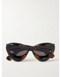 Loewe - Inflated Cat-Eye Tortoiseshell Acetate Sunglasses - Lyst