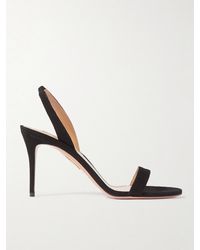 Aquazzura - So Nude 85 Suede Slingback Sandals - Lyst