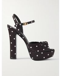 Dolce & Gabbana - Keira Polka Dot Satin Platform Sandals - Lyst